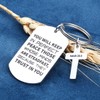 Inspirational Christian Keychain Gift Christmas Religious Key Chain for Men