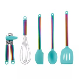 Farberware 527448 5-piece Iridescent and Aqua Kitchen Tool and Gadget Set