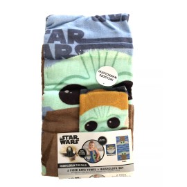 Starwars Madalorian The Child 2 Piece Bath Towel Washcloth Set 25x 50 inch ($)