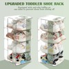 FJZZ 2 Pack Upgraded Kids Shoe Rack, Clear Acrylic Baby