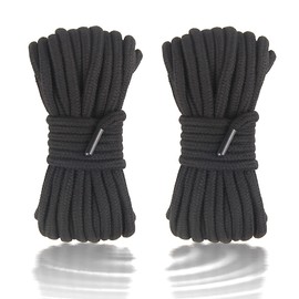 Penfeinx 2-Pack Soft Cotton Rope, 10 Meters/32 Feet 8MM, Multipurpose, Black