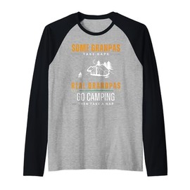 campers' catnap: grandpas' humorous outdoor snooze tee Raglan Baseball Tee