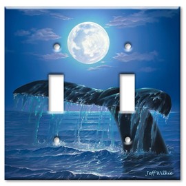 Art Plates - Whale Tail Switch Plate - Double Toggle