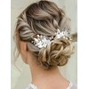 Heread Flower Bride Wedding Hair Pins Silver Leaf Bridal Head