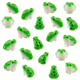 Exasinine 20 Pcs Mini Resin Frogs Cute Green Frog Miniature Figurines Animals Model Fairy Garden Miniature Moss Landscape DIY Terrarium Crafts Ornament Accessories for Home Décor