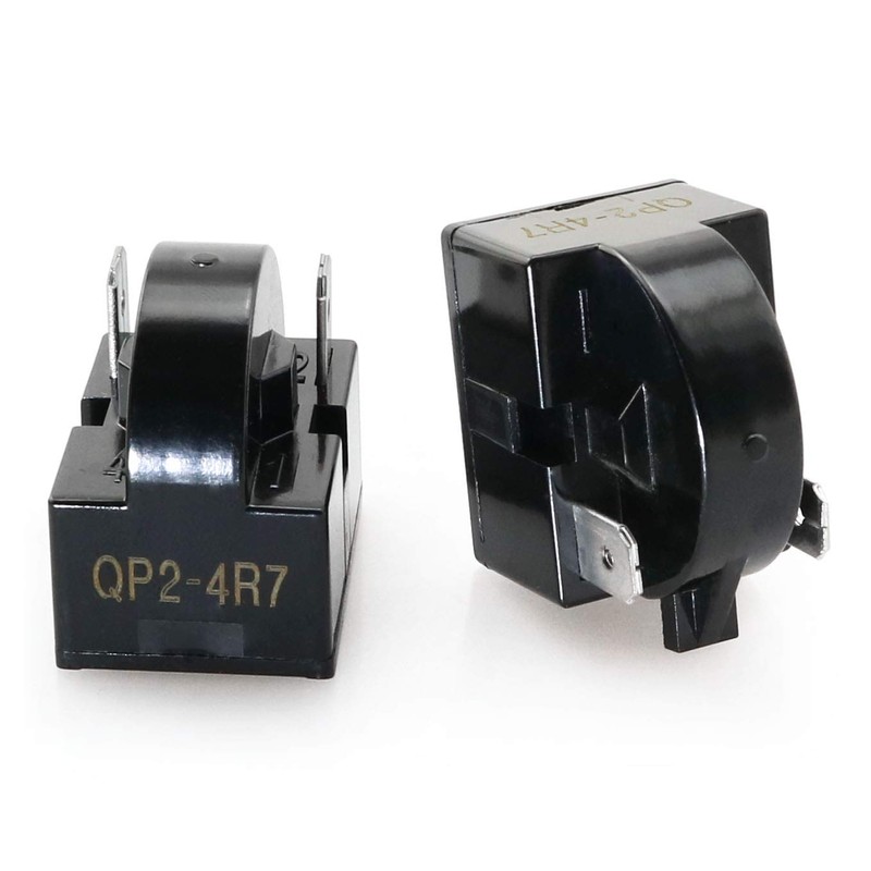 MEETOOT 2pcs QP-02-4.7 PTC Refrigerator Start Relay 2 Pin Coolers