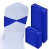 CHENGU 100 Pcs Spandex Chair Sashes Plain Bow Wedding Royal Chair Bands Without Buckle Birthday Chair Decorations Elastic Chair Ties Spandex Slider Sashes for Events Party Ceremony(Blue)