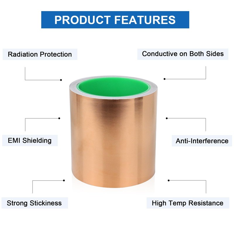 BOMEI PACK Copper Foil Tape,4 Inch x 33 Ft,Wide Roll