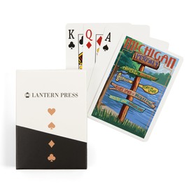 Lantern Press Petoskey, Michigan, Destinations Sign (52 Playing Cards, Poker Size Card Deck with Jokers)