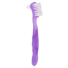 Cepillo de Limpieza Portátil para Dentaduras Postizas, Kit de Cepillo para Quitar Suciedad y Placa, Ideal para Personas Mayores, para Uso Doméstico y de Viaje (Púrpura)