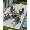 SERWALL 2-Tier HDPE Outdoor Side Tables Set of 2, Weatherproof