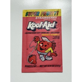 Kool-Aid Vintage 90s Kool-Aid Super Fruity Strawberry Flavor Packet NOS