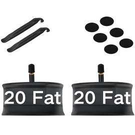 2 Pack Heavy Duty 20x3.0 Fat Tire Tube with Strong Airtightness and Puncture Resistant Qualities. 20X3.0/3.5 Butyl Rubber Inner Tube with 32mm Schrader Valve for Mountain Bike, Fat Bike，Electric Bike