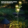 Solar Power LED Camellia Flower Light for Outdoor Yard Garden