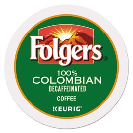 Folgers 100 Percent Colombian Decaf Single Serve K-cup Pods For Keurig brewers, 96 Count