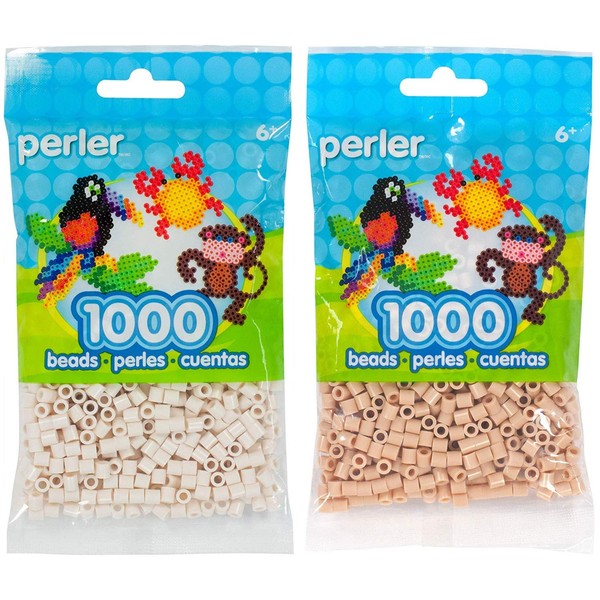 Perler Bead Bag 1000, Bundle of Toasted Marshmallow and Fawn (2 Pack)