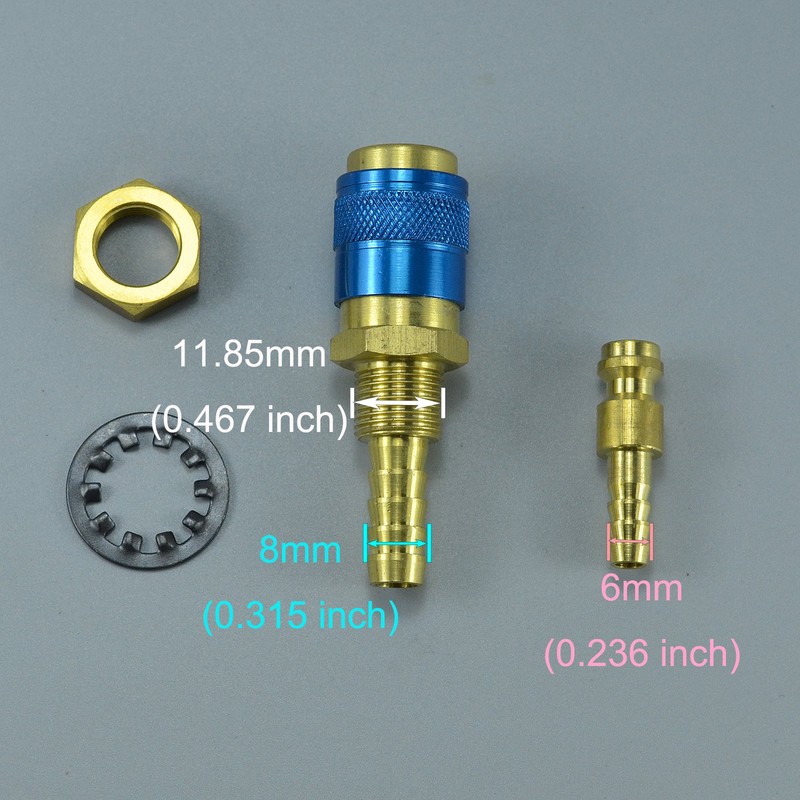 RIVERWELD Argon Quick Connect Fittings Hose Connector for QQ300 PTA