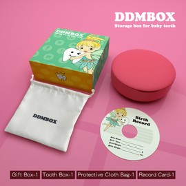 DDMBOX Baby Memory Keepsake Box,Shell-Shaped Design,Waterproof Shockproof,Tooth Savers for Kids Tooth Fairy Box With Built-In Desiccant.Baby Teeth Box Ideal Gift for Boys and Girls