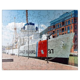 Taney WHEC-37 Coast Guard Vessel at The Maritime Museum in Baltimore Maryland - Premium 100 Piece Jigsaw Puzzle for Adults