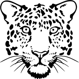Leopard Vinyl Decal Sticker for Car/Window/Wall (Black Gloss)