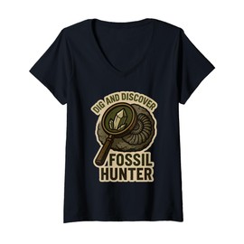 Womens Rock Hound Geology Fossil Hunter Mineral Collector Gift V-Neck T-Shirt