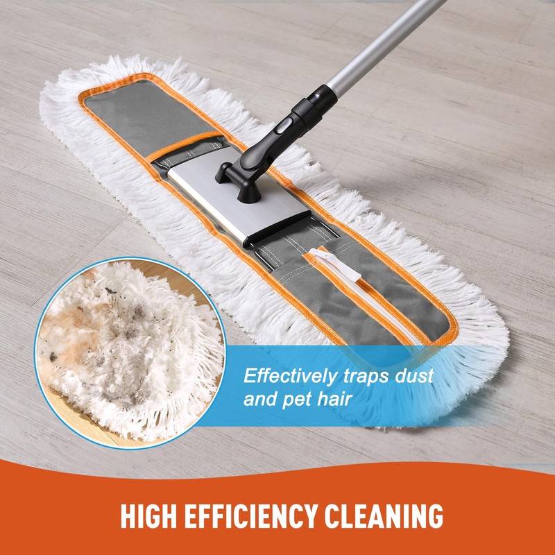 CLEANHOME 24" Commercial Dust Mop for Floor Cleaning, Heavy Duty