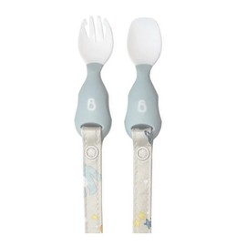 Bibado Attachable Weaning Cutlery Spoon & Fork Set (Cosmic Companions)