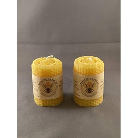 Pure Natural Beeswax Honeycomb Pillar 2-Pack (2" X 3")