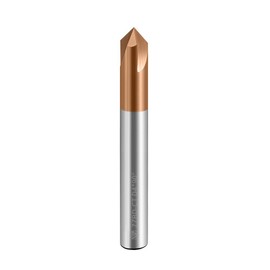 ZZBD-CT Carbide Chamfer End Mills CNC Carving Bits 3 Flute TiSiN Coating V Groove 90 Degree for Different Material Like Steel Aluminum Copper Alloy 1 Pcs D4*50mm