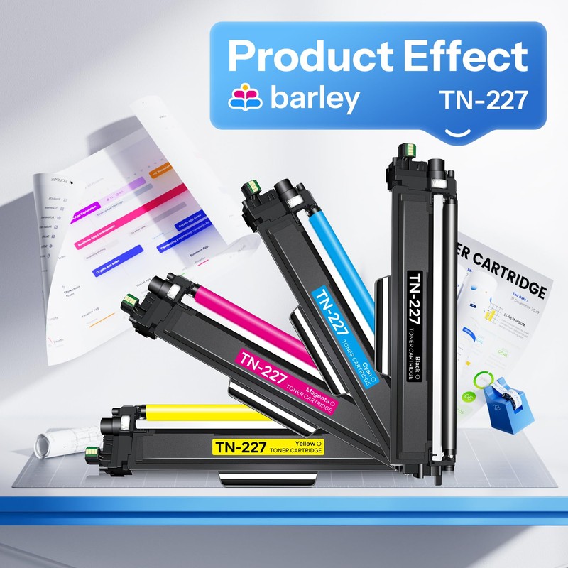 TN-227BK/C/M/Y TN227 High Yield Toner Cartridge 4 Pack Compatible TN227BK