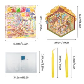 20 Sets DIY 3D Sticker Scenes for Adults，Storage Book，Sticker Therapy，Make Your Own Cozy Room Scenes，Adults and Children Relieve Stress and Pass The Time