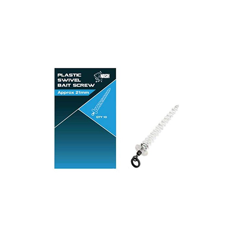 Nash Tackle Plastic Swivel Bait Screw approx 8mm qty10 c/o