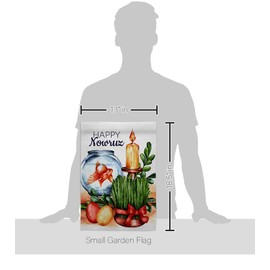 Iranian Nowruz Nowruz Garden Flag Stake Banner Pole Stand Set Tapestry Outdoor Religious Wall Poster Door Sign Iranian New Year Decorcations Religion Porch Yard Home Decor Persian Gifts Made in USA