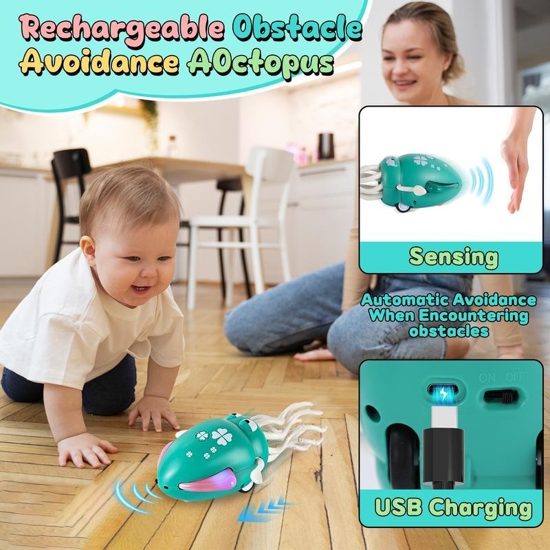 Dancing Octopus Toy with LED Lights & Music, Crazy 8-Leg
