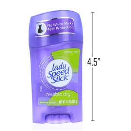 Lady Speed Stick Antiperspirant Deodorant Invisible Dry Powder Fresh 1.40 oz (Pack of 4)