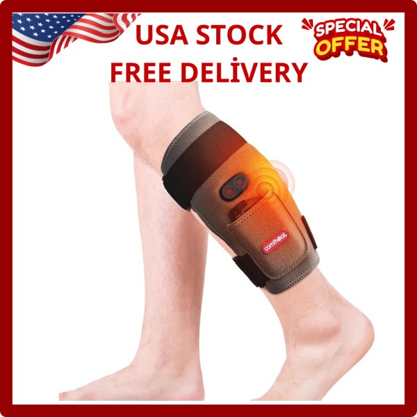 comfheat Cordless Leg Heating Pad with Vibration for Pain Relief,