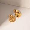 Minimalist Swirl Spiral Chunky Stud Earrings for Women 18K Gold