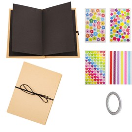 AIZHAZHA DIY Photo Album, Photo Book for Gluing, 5 Inch, DIY Scrapbook with 34 Black Pages, 16 Photo Albums, 17.5 x 11.5 cm, Gift for Couples, Anniversary, Wedding, Travel, Birthday