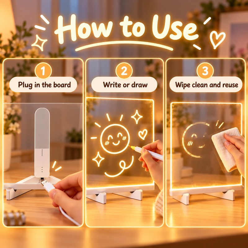 LED Acrylic Message Board for Drawing & Notes – 15