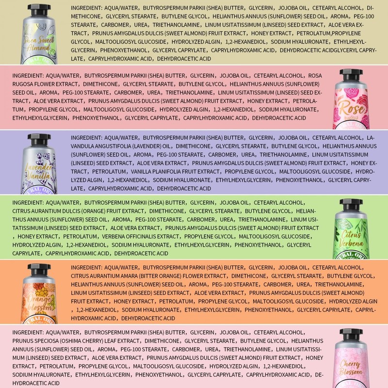 Yoken Shea Butter Hand Cream Gift Set, 6 Soothing Moisturizing