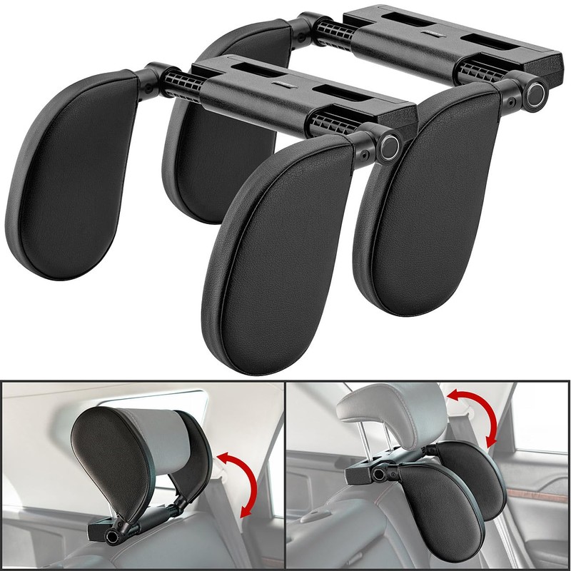 Lescars Car Headrest: Set of 2 Universal Car Headrest, Individually