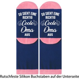 Jeasona Women's / Men's Non-Slip Cotton Socks, Multi-coloured grandma