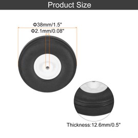 sourcing map RC Airplane Wheels, 1.5 Inch OD RC Plane Parts Wheels Model Airplane Light PU Sponge Tire Tail Foam Wheel for DIY RC Model Plane Aircraft