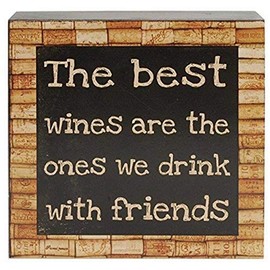 Blossom Bucket Best Wines Wall Box Sign, 6 x 6 Inches