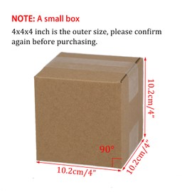 SUNLPH 50 Pack 4x4x4 Inches Shipping Boxes, Small Corrugated Cardboard Boxes for Mailing and Packing, Brown