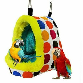 Bird Parrot Hammock Pet Sleep Cotton Nest Hang Cave Cage Plush Hut Tent Bed Warm - Comfy Bird Hammock