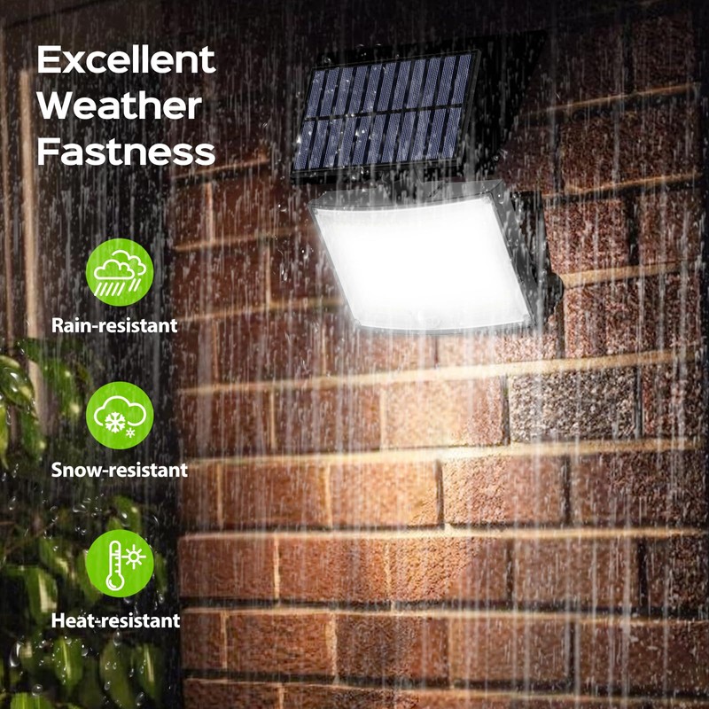 Adiding Solar Outdoor Lights, 202 LEDs Flood Lights with 16.4