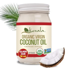 Kevala Aceite de Coco Orgánico Extra Virgen - 473 ml, Aceite Comestible Prensado en Frío y Sin Refinar, Aceite de Coco para Cocinar, Vegano, Sin Gluten y Sin Lactosa