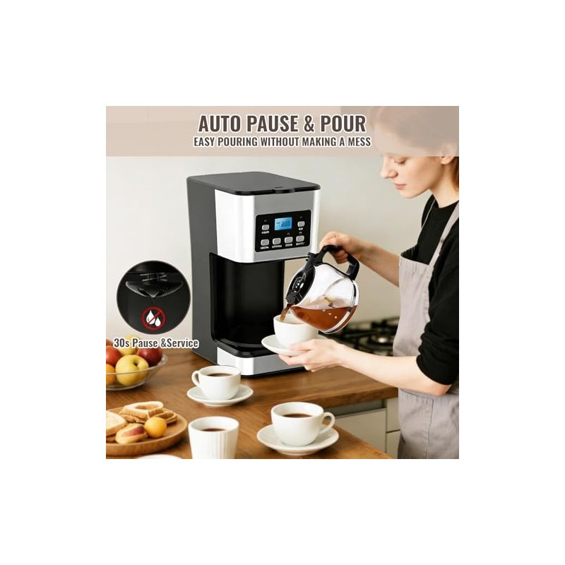 12-Cup PROGRAMMABLE Coffee Maker, REGULAR & STRONG Brew Drip Machine