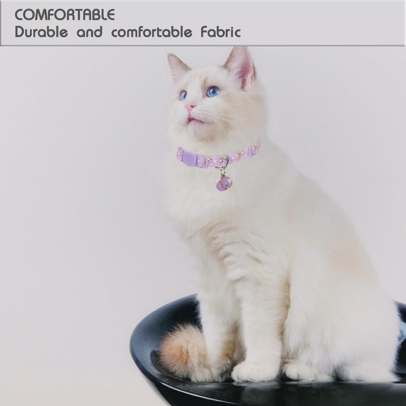 Yizepet Breakaway Cat Collar with Bell, 4 Pack Safety Adjustable
